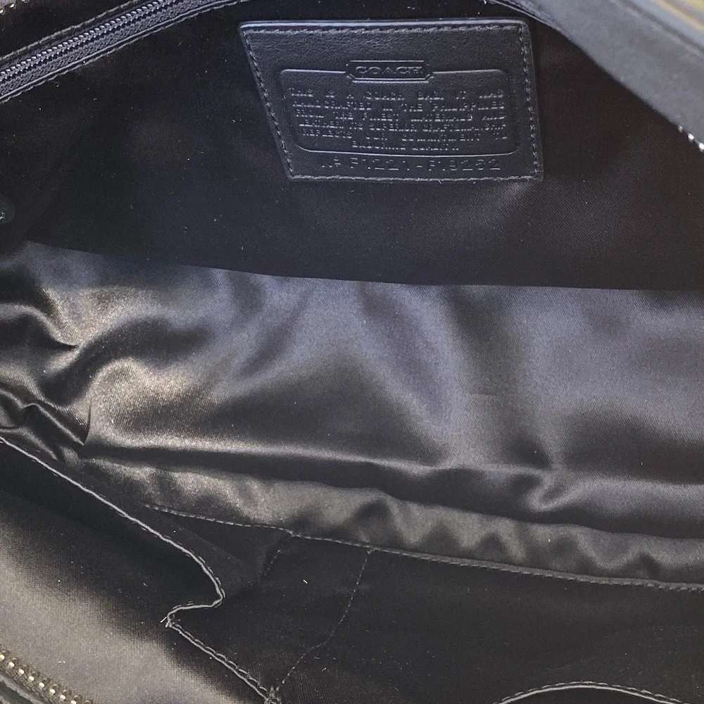 Coach Gallery East West Leather Tote Black Shoulder Bag Side Zip Pockets F19252